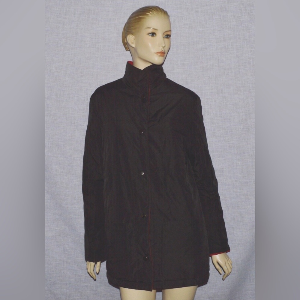 ENSIGN COLLECTION WOMENS VTG 90'S SZ M MEDIUM BLACK RED REVERSIBLE JACKET COAT